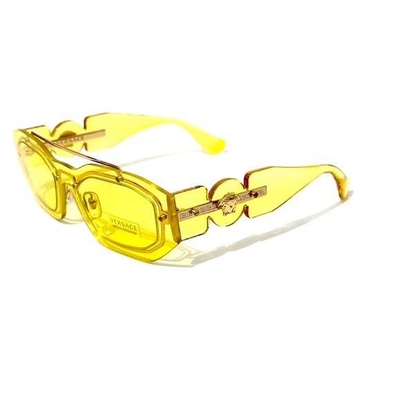 Versace Mod 2235 1002/85 Yellow Sunglasses Authentic New - Picture 4 of 7